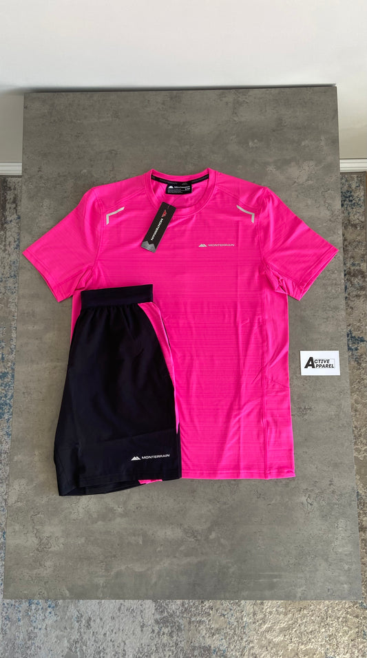 MONTERRAIN T-SHIRT SET - HYPER PINK/BLACK