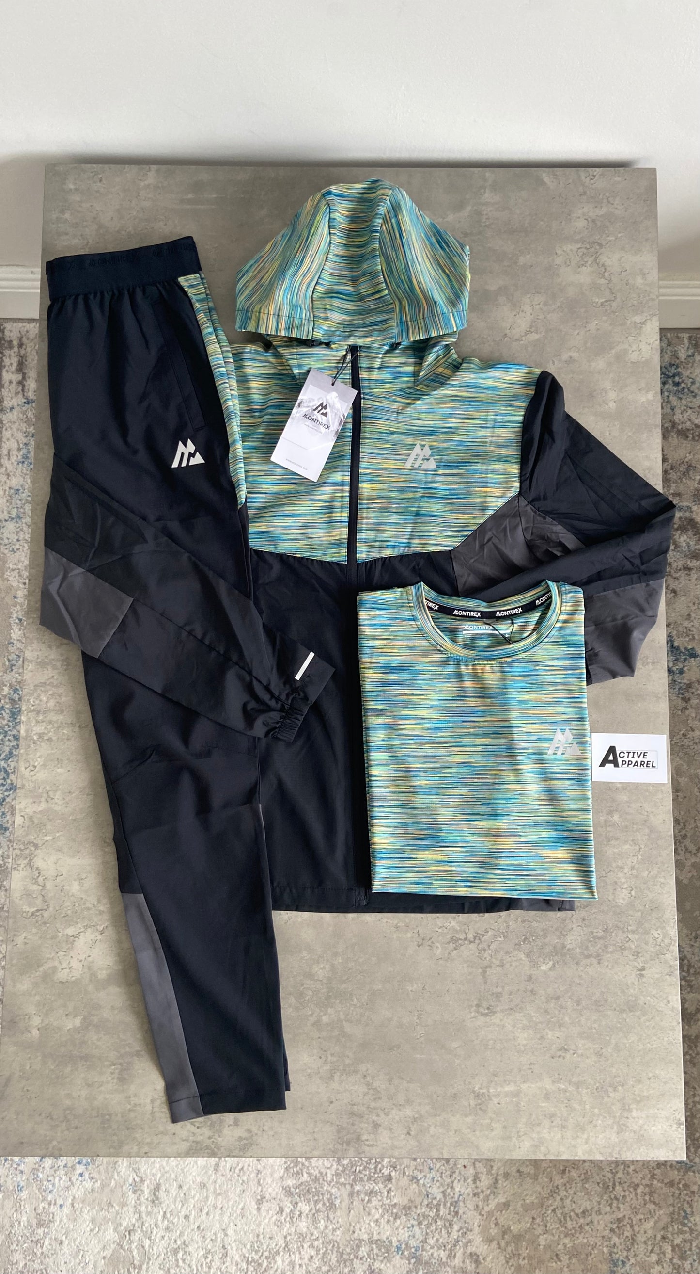 MONTIREX TRAIL 3-PIECE TRACKSUIT SET - TEAL/BLACK