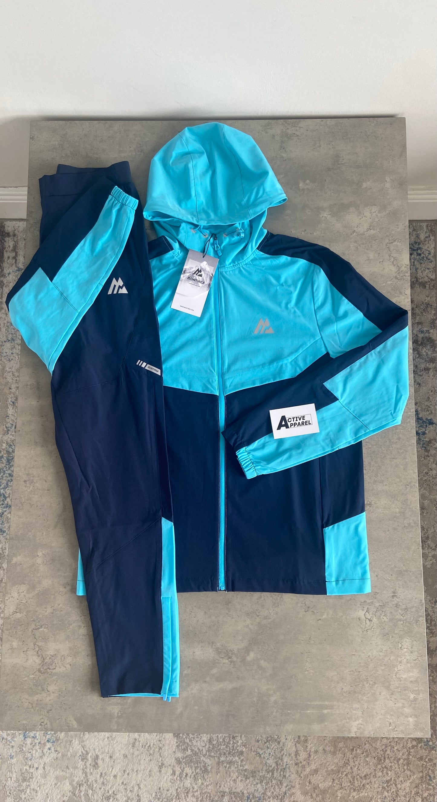 MONTIREX TWO TONE TRACKSUIT - AQUA BLUE/NAVY