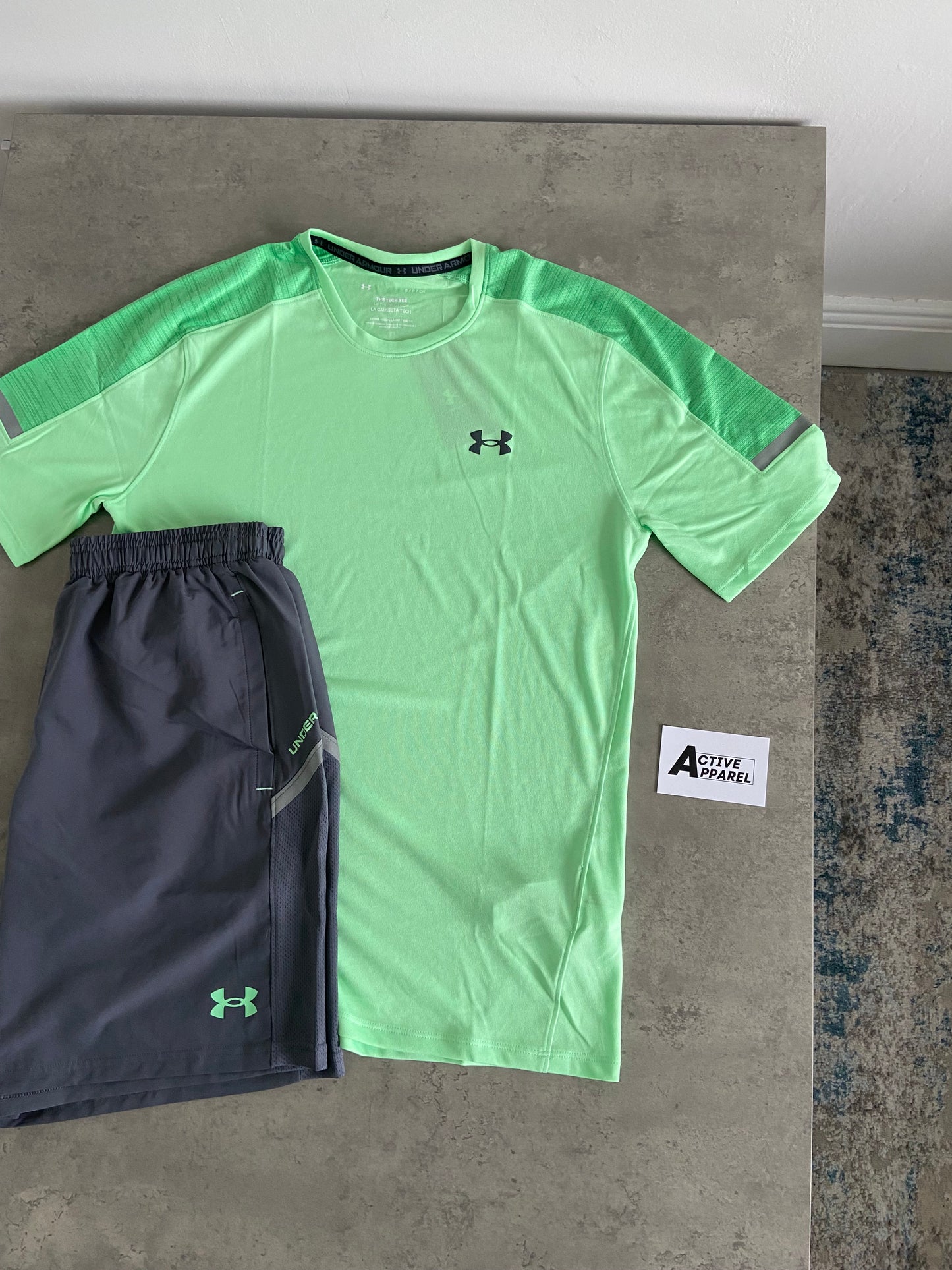 UNDER ARMOUR T-SHIRT SET - GREY/GREEN