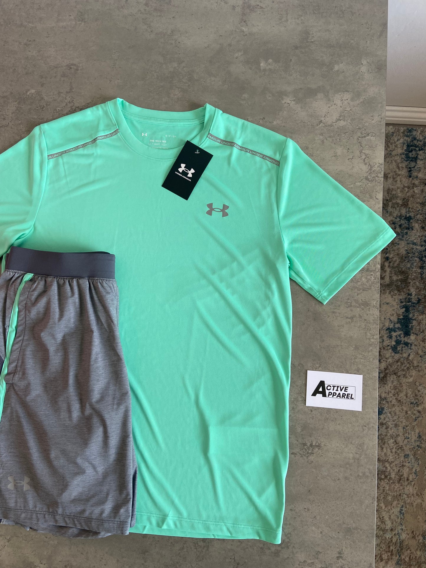 UNDER ARMOUR TECH SET - MINT/GREY