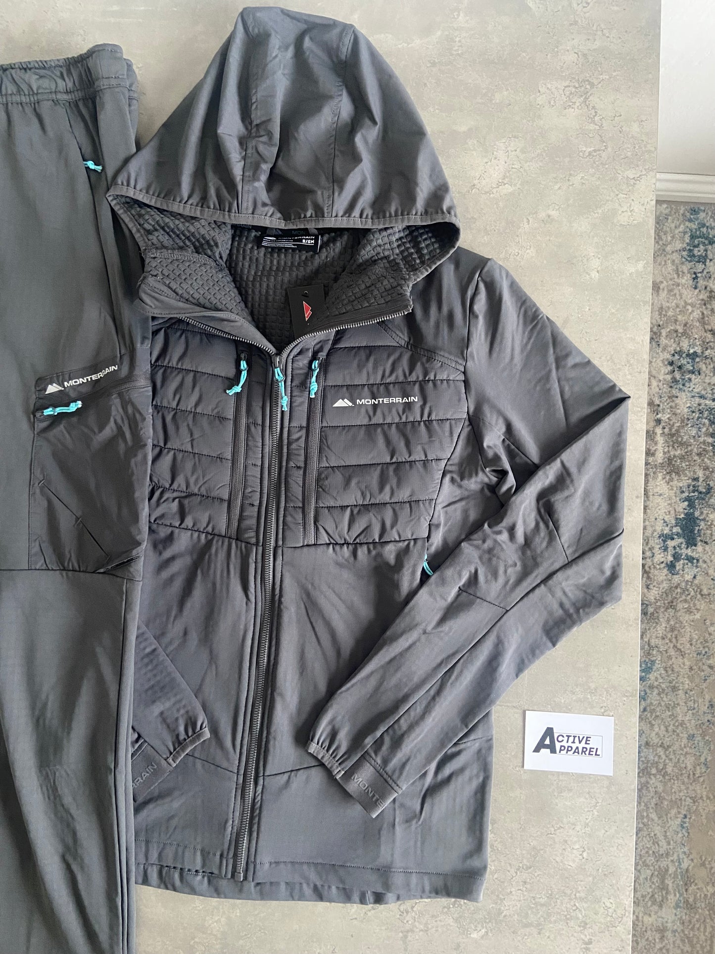 MONTERRAIN HYBRID TRACKSUIT 3.0 - CEMENT GREY/AQUA BLUE