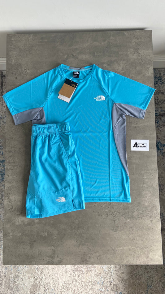 THE NORTH FACE T-SHIRT SET - AQUA BLUE/GREY