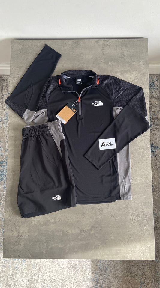 THE NORTH FACE 1/4 ZIP SET - BLACK/GREY