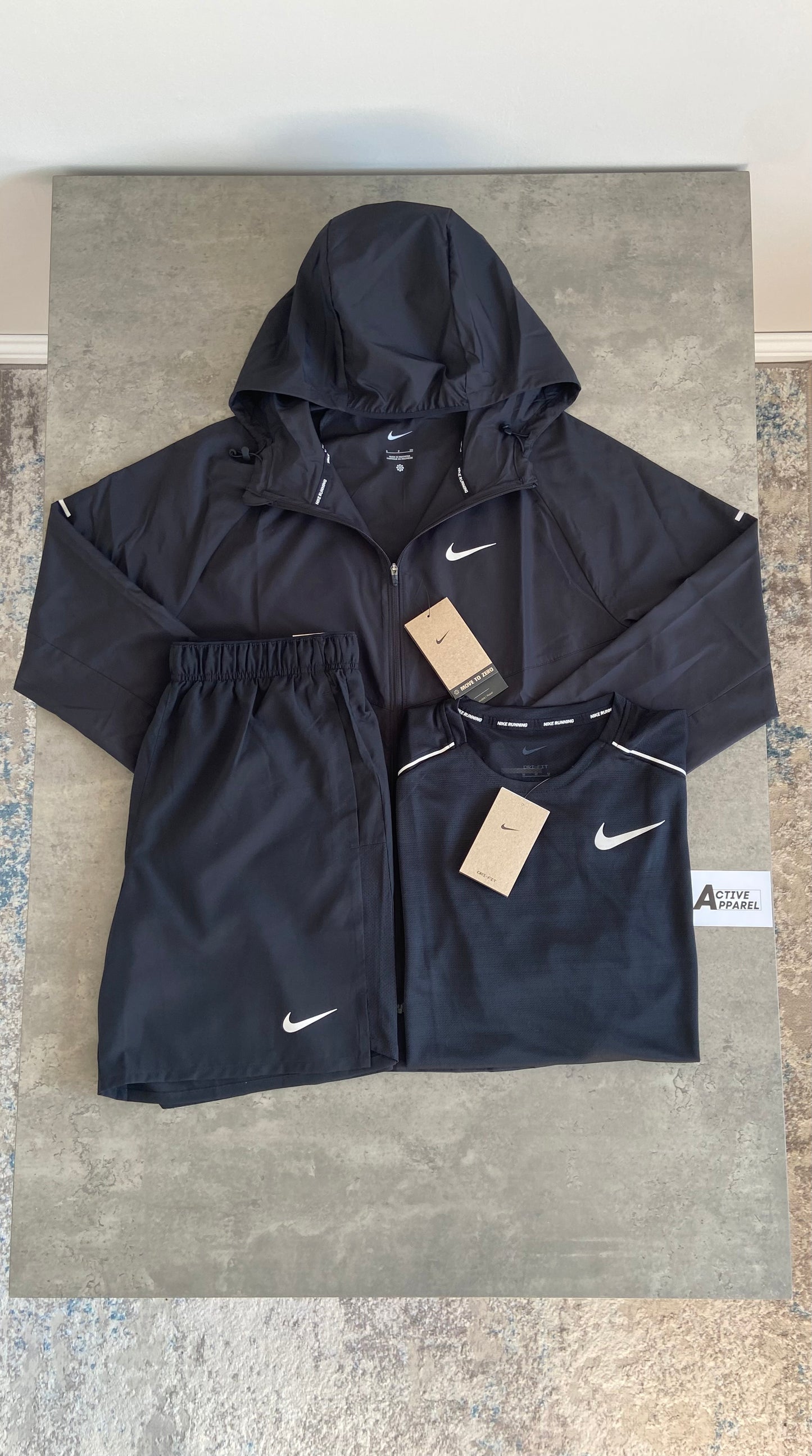 NIKE REPEL 3-PIECE SHORTS SET - BLACK