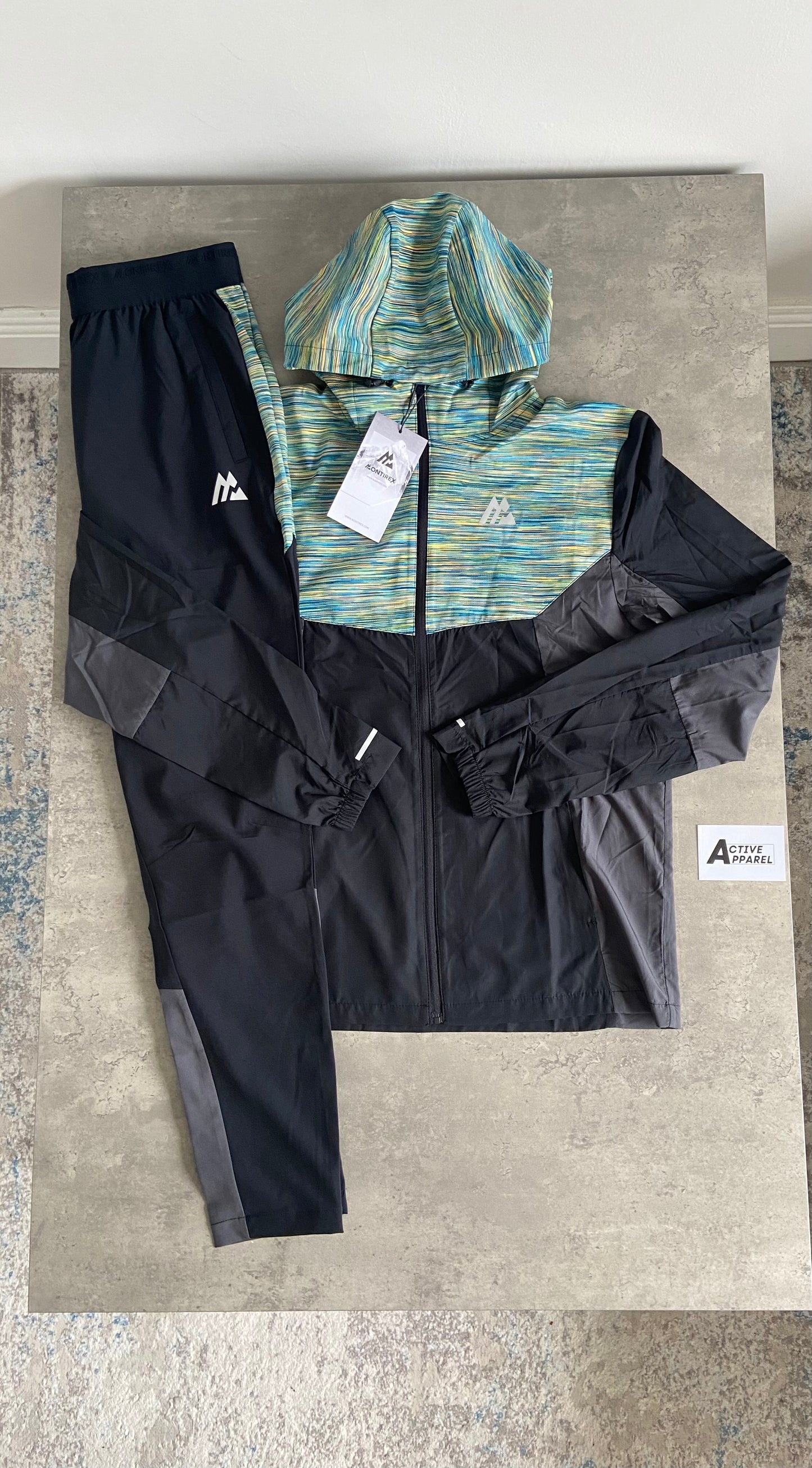MONTIREX TRAIL 3-PIECE TRACKSUIT SET - TEAL/BLACK