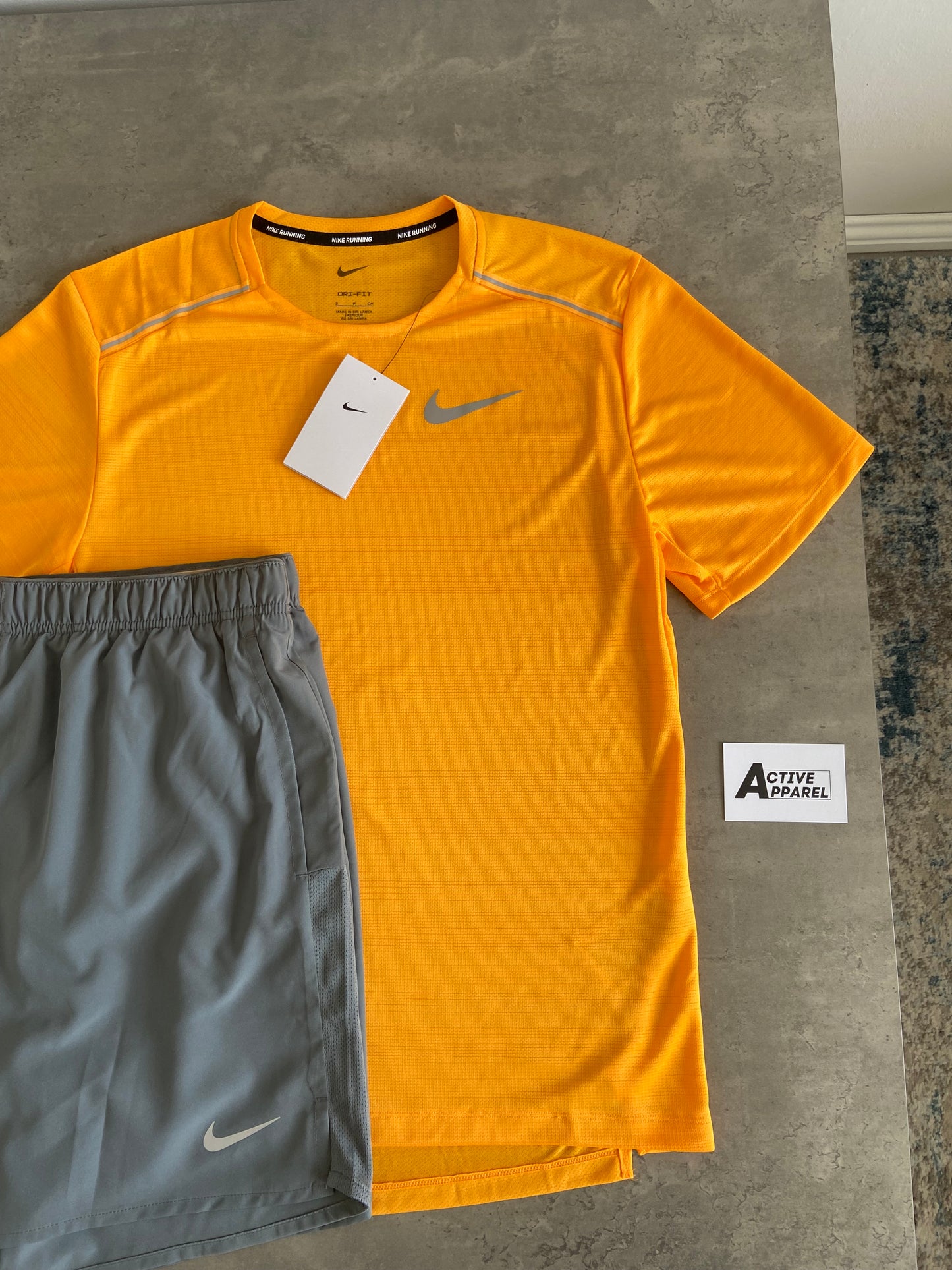 NIKE MILER SET - ORANGE/GREY