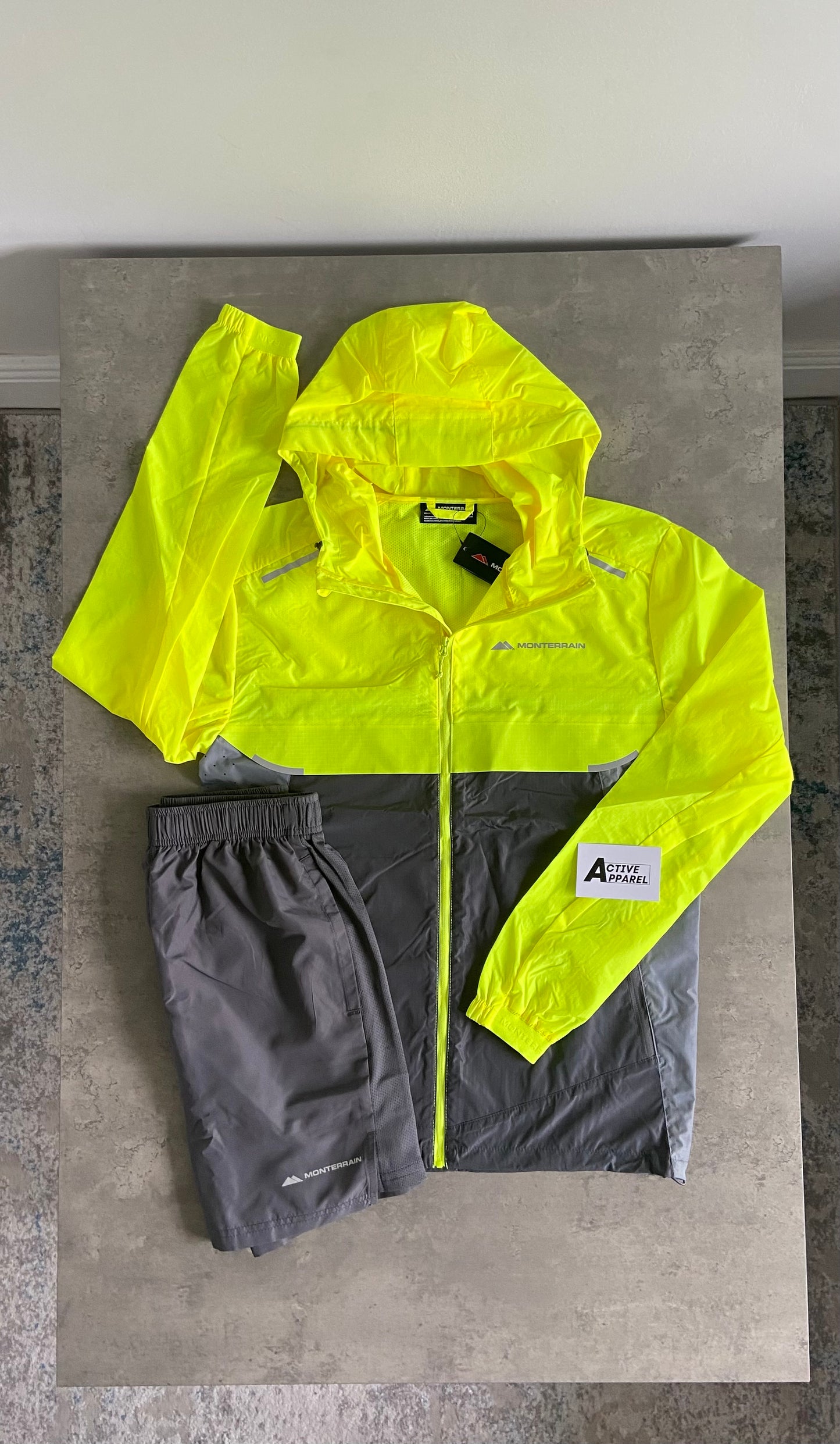 MONTERRAIN WINDRUNNER SET - NEON GREEN/GREY