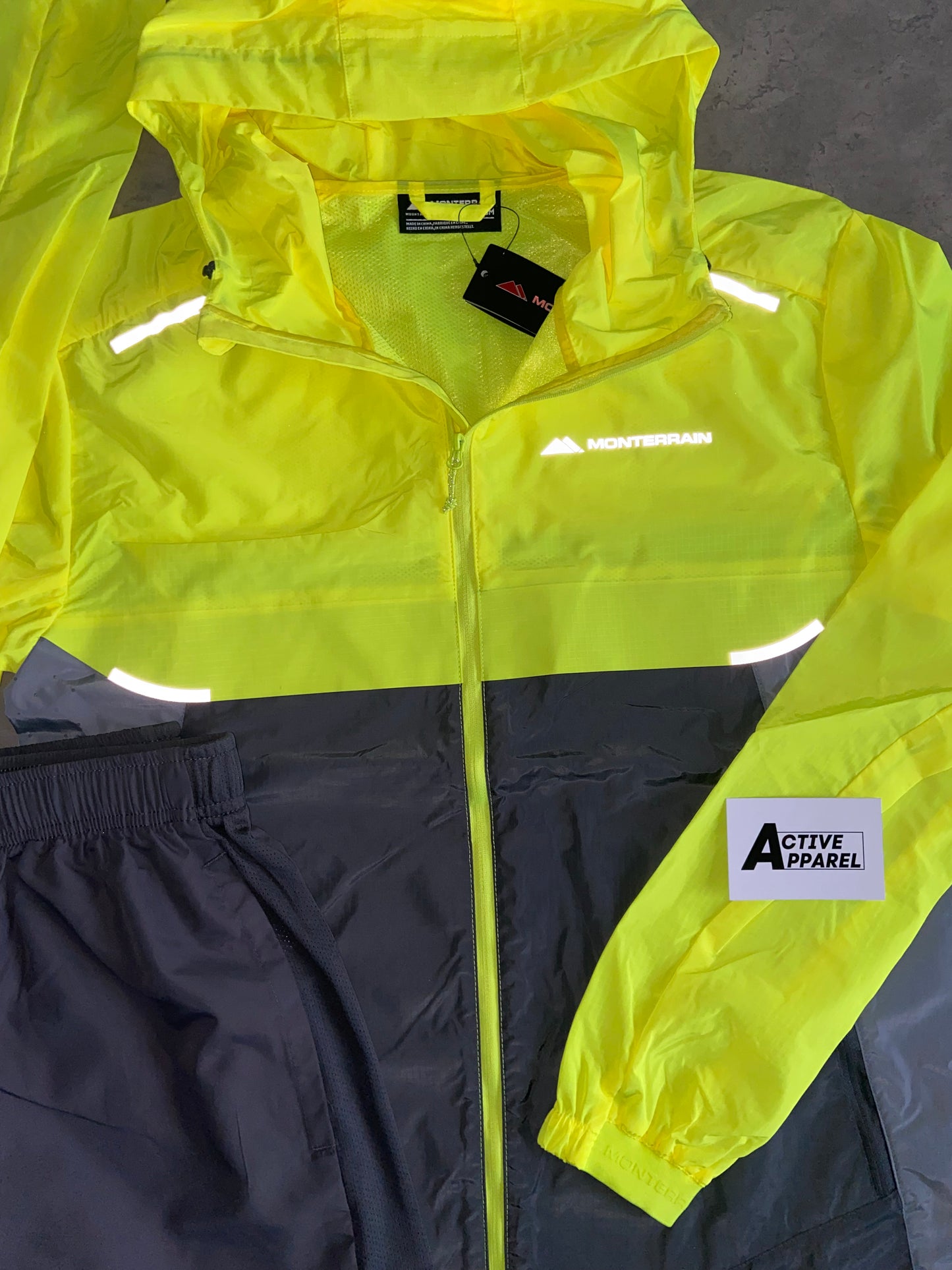 MONTERRAIN WINDRUNNER SET - NEON GREEN/GREY