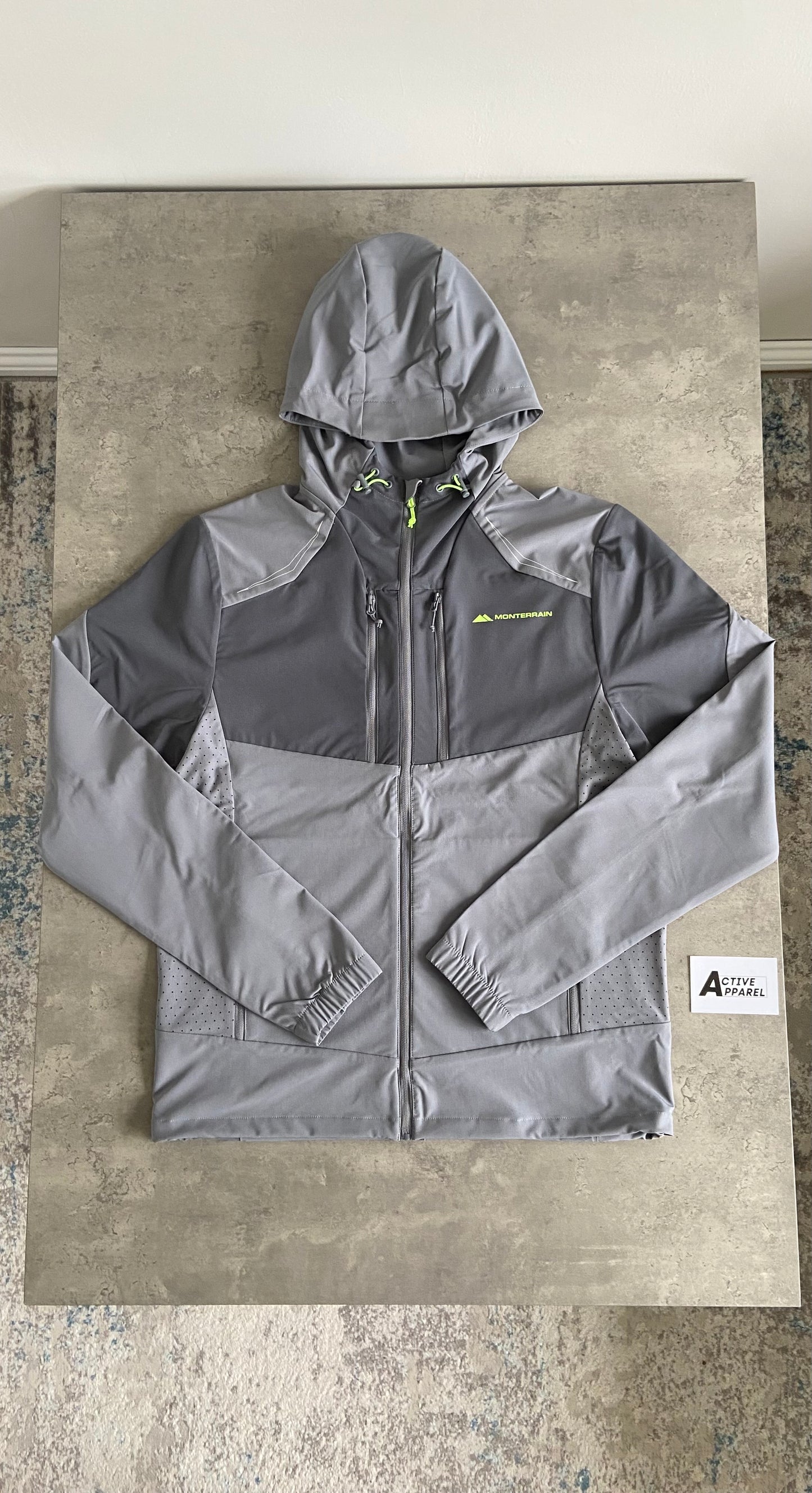 MONTERRAIN 3-PIECE WOVEN TRACKSUIT - GREY/VOLT