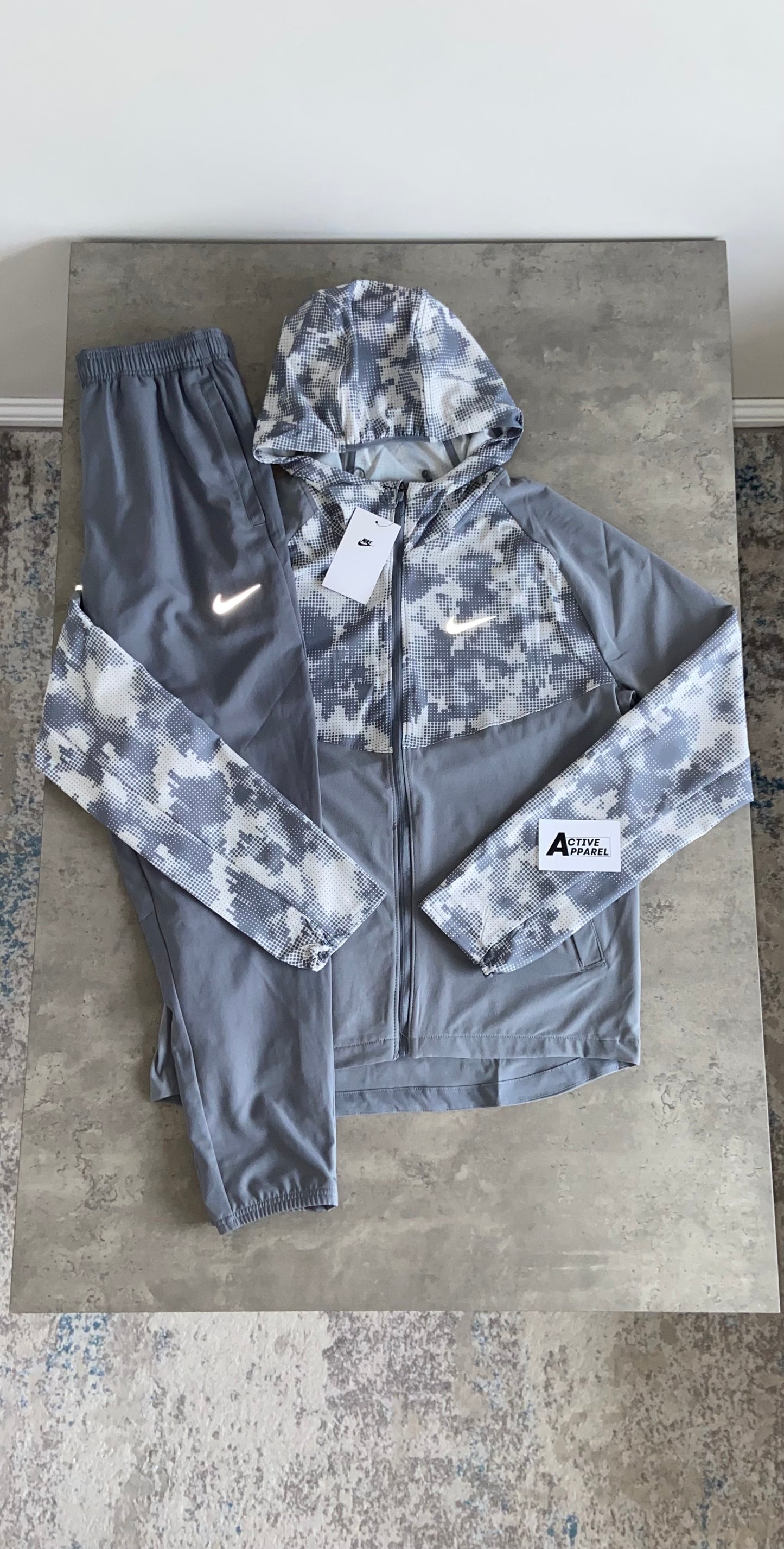 NIKE REPEL WINTER CAMO TRACKSUIT - GREY