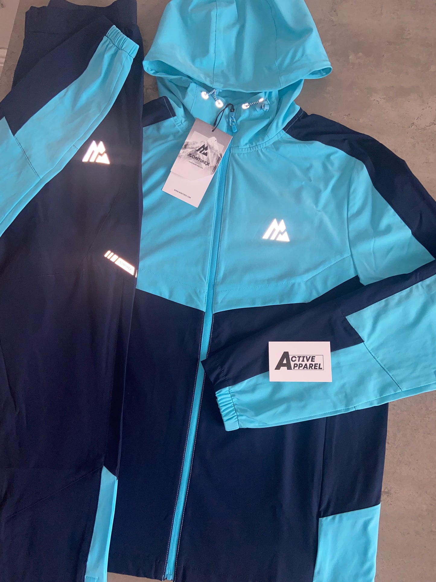 MONTIREX TWO TONE TRACKSUIT - AQUA BLUE/NAVY