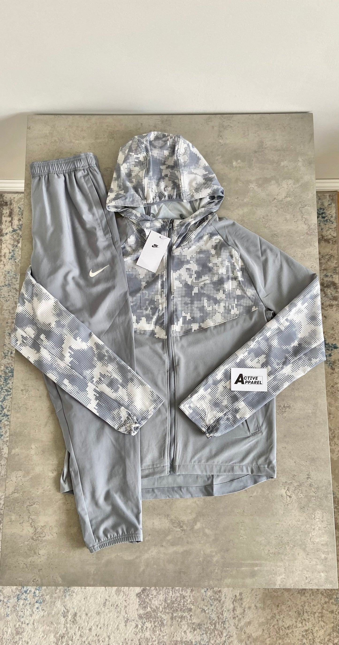 NIKE REPEL WINTER CAMO TRACKSUIT - GREY
