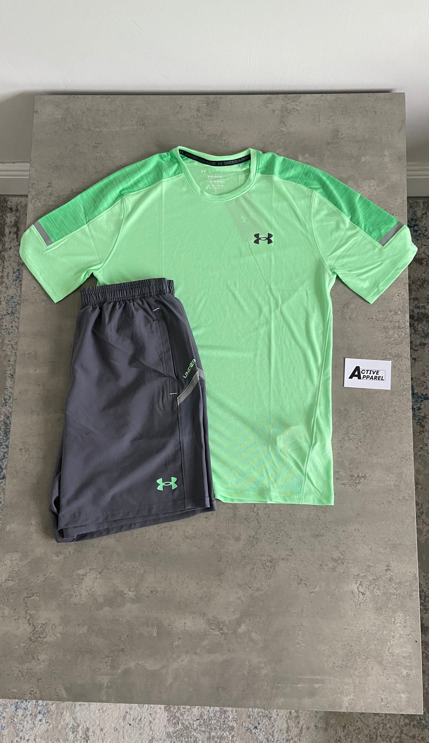 UNDER ARMOUR T-SHIRT SET - GREY/GREEN