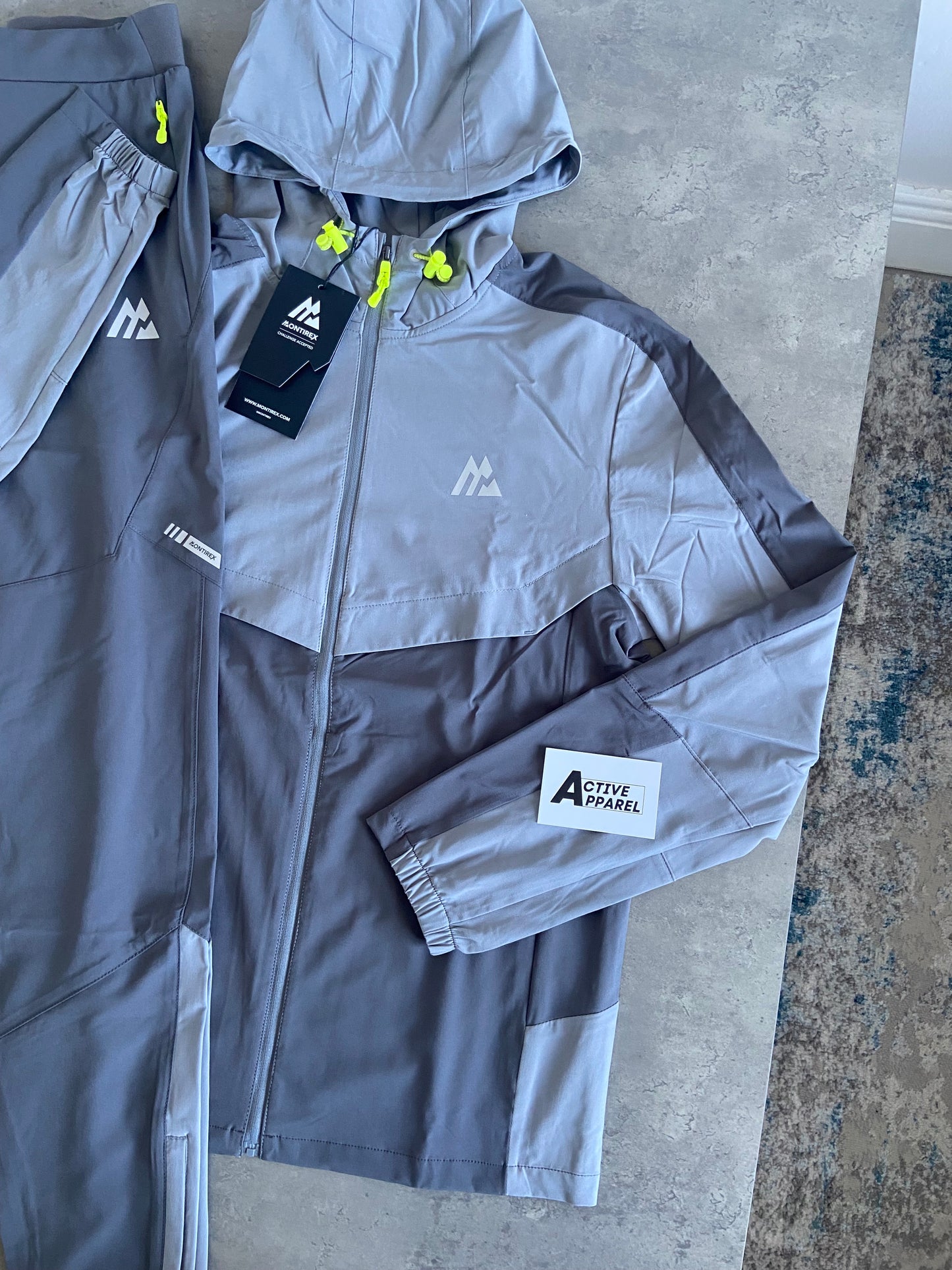 MONTIREX TWO-TONE TRACKSUIT - PLATINUM GREY/CEMENT GREY/ VOLT