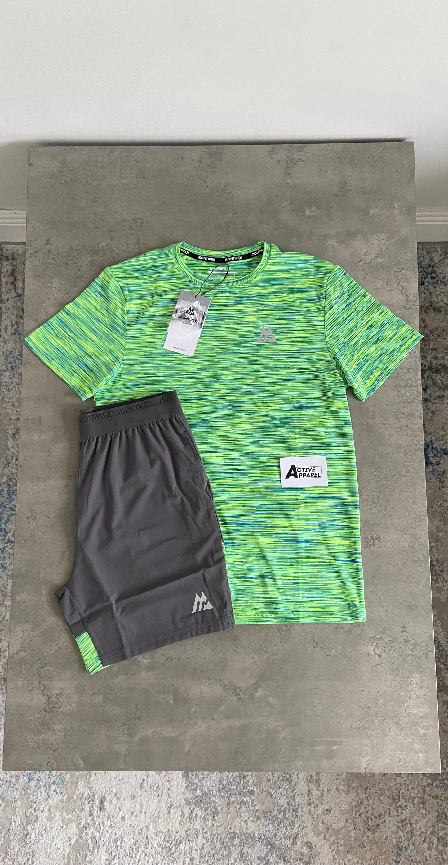 MONTIREX TRAIL T-SHIRT SET - GREEN/CEMENT GREY