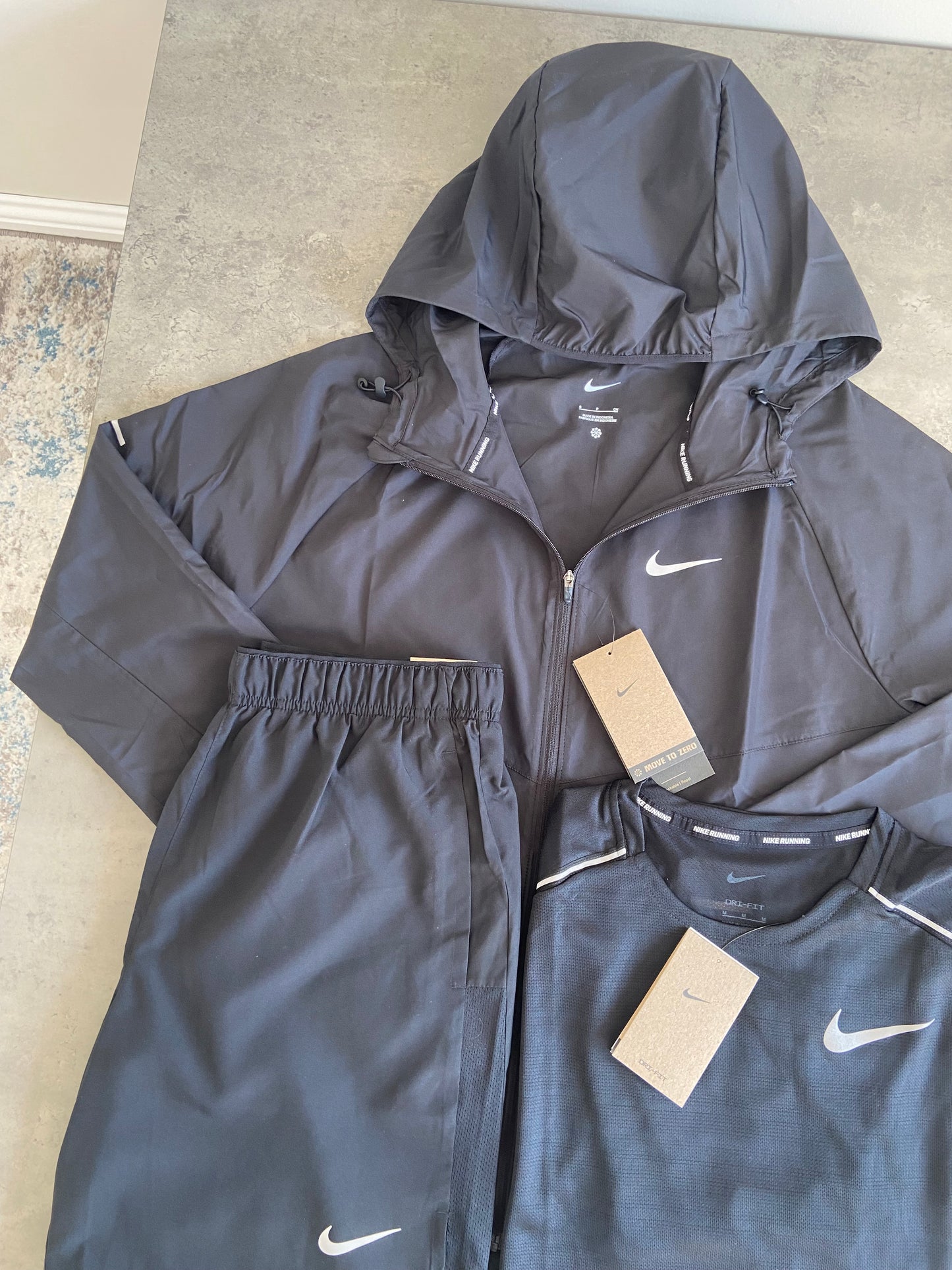 NIKE REPEL 3-PIECE SHORTS SET - BLACK