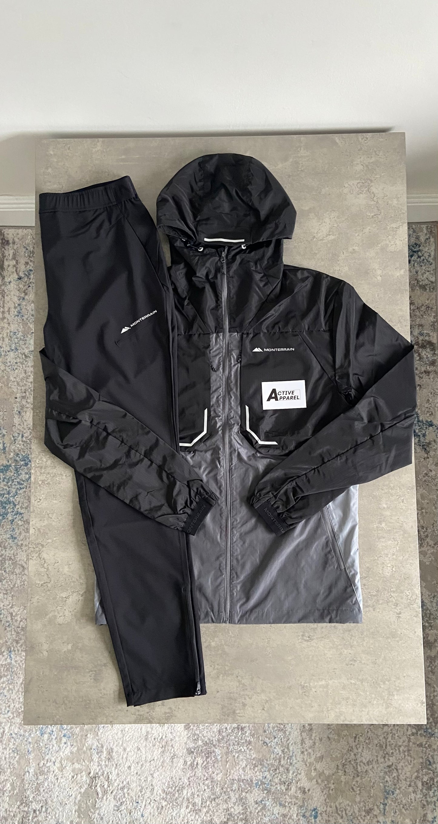 MONTERRAIN WINDRUNNER TRACKSUIT SET - BLACK/GREY