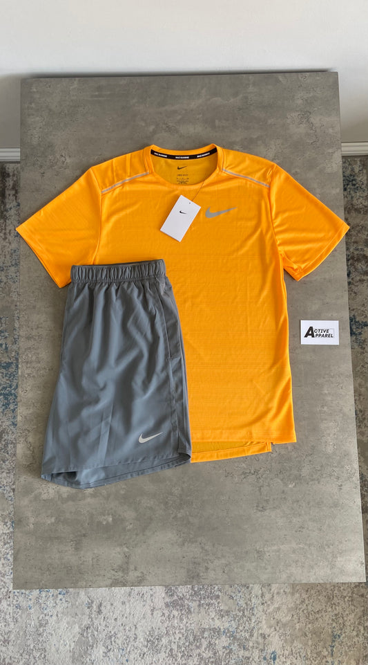 NIKE MILER SET - ORANGE/GREY