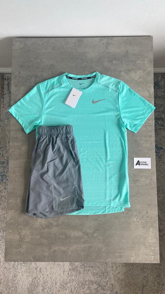 NIKE MILER SET - MINT/GREY