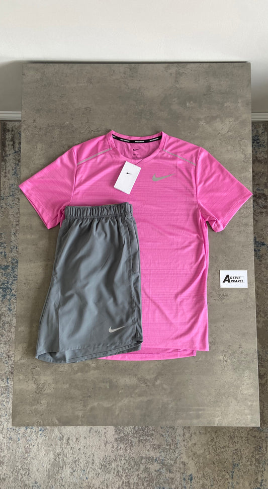NIKE MILER SET - GREY/PINK
